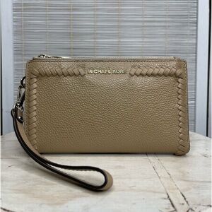 Michael Kors Jet Set Double Zip Leather Wallet
